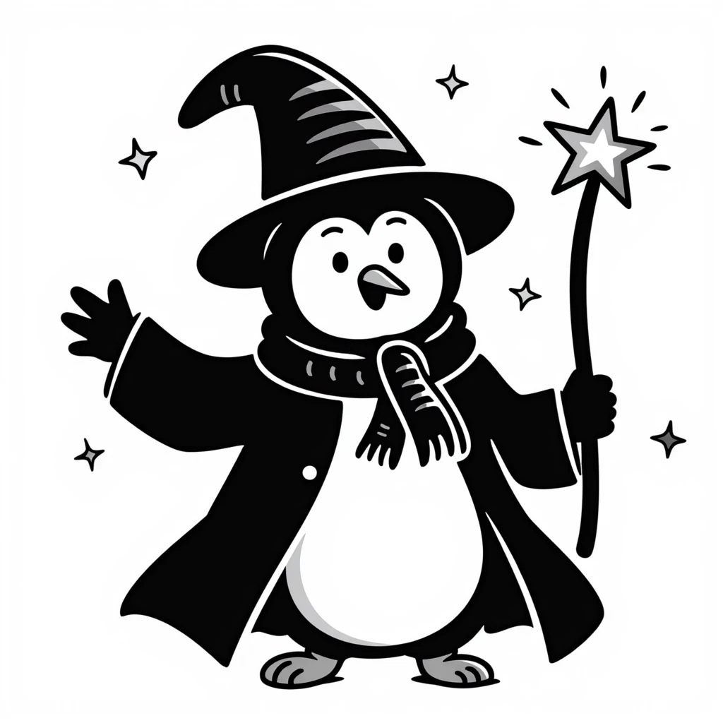 Penguin Wizard emoji
