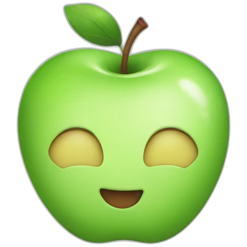 kawaii apple face emoji
