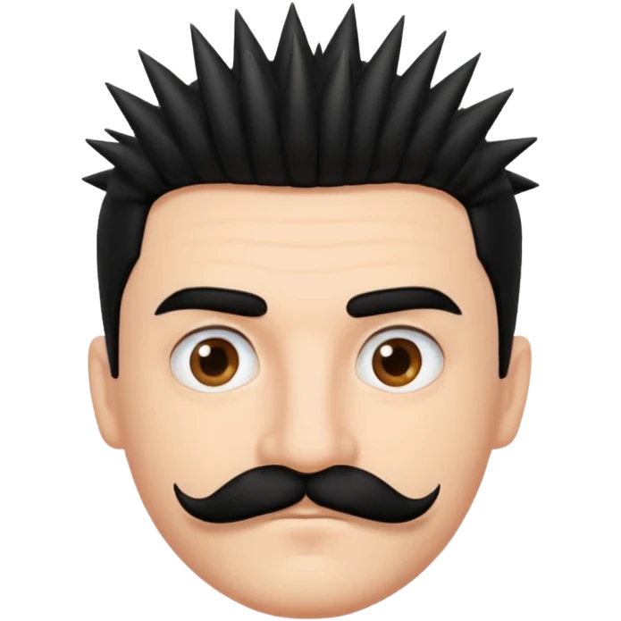 spiky haired mustached man emoji