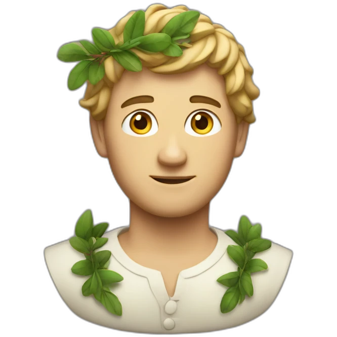the man in the laurel wreath emoji