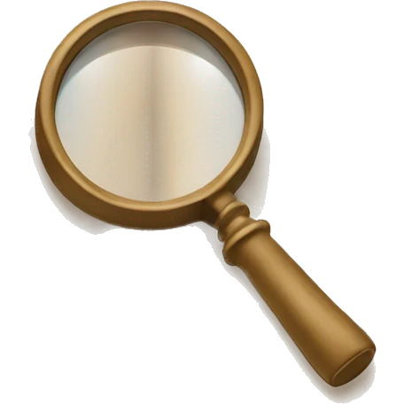 An open book in beige tones with a magnifying glass on it emoji