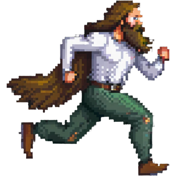 running man with long beard emoji