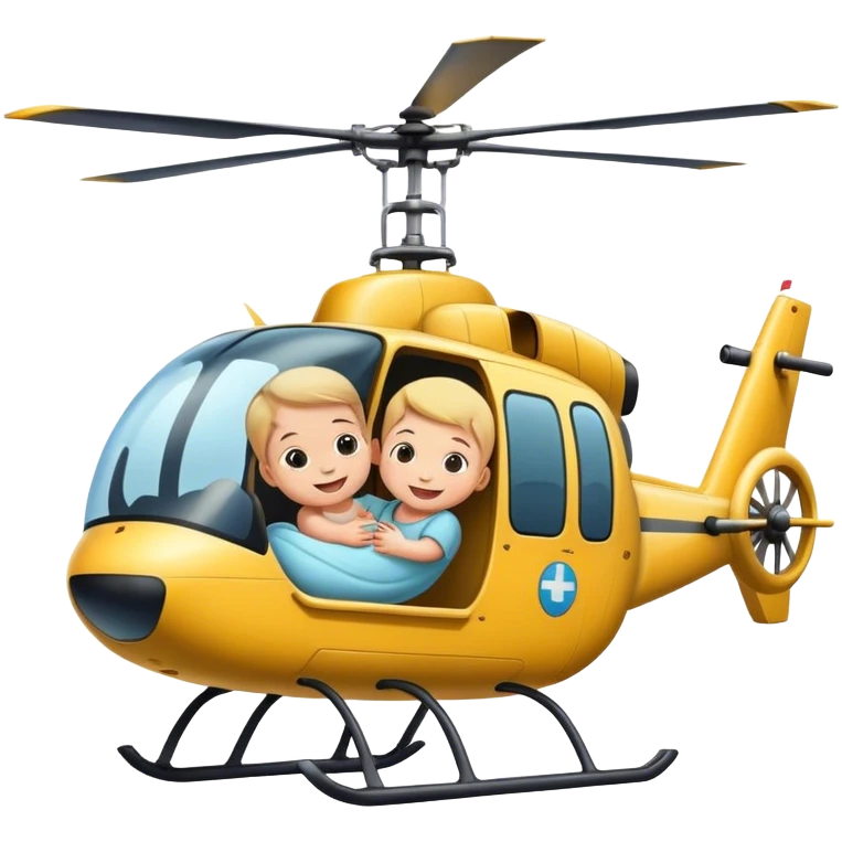 a helicopter carrying a baby that is happy emoji
