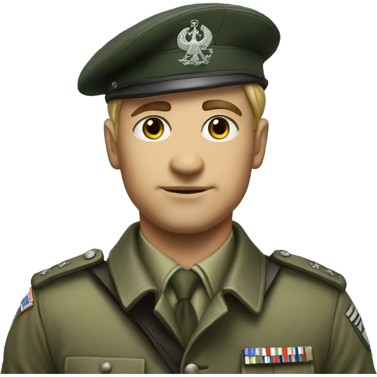 military man with nord division poster emoji