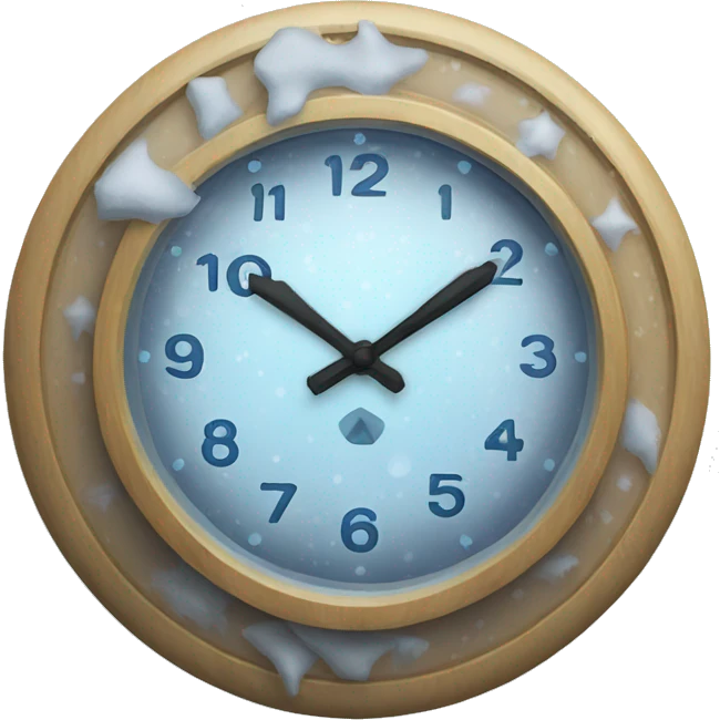Frozen wall clock emoji