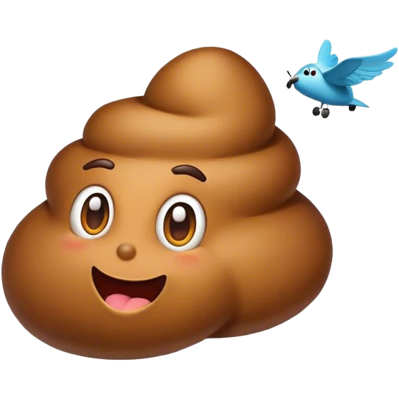 Flying poop emoji