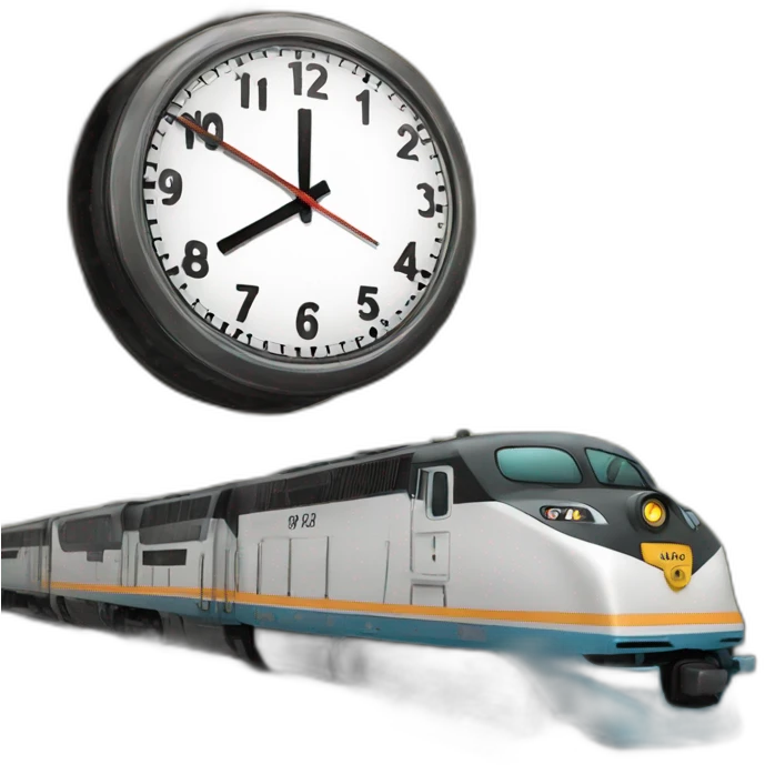 Train with clock emoji