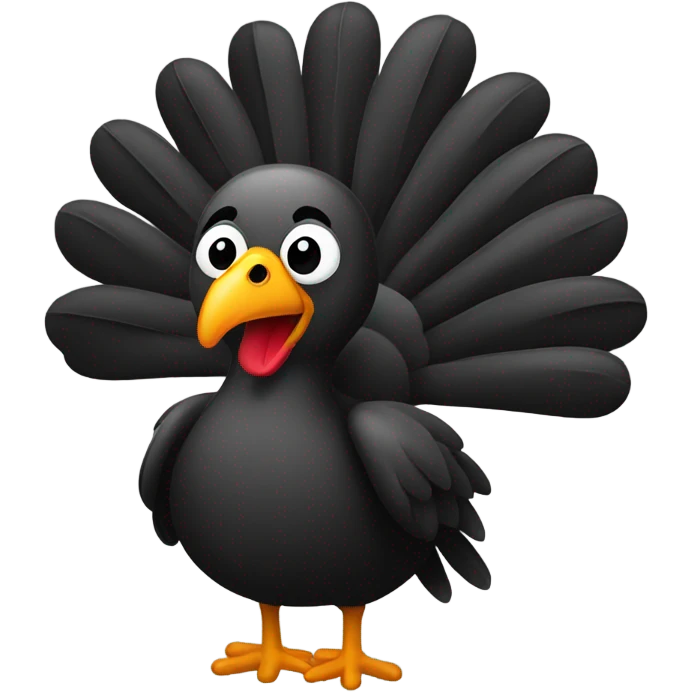 Turkey with long black hair emoji