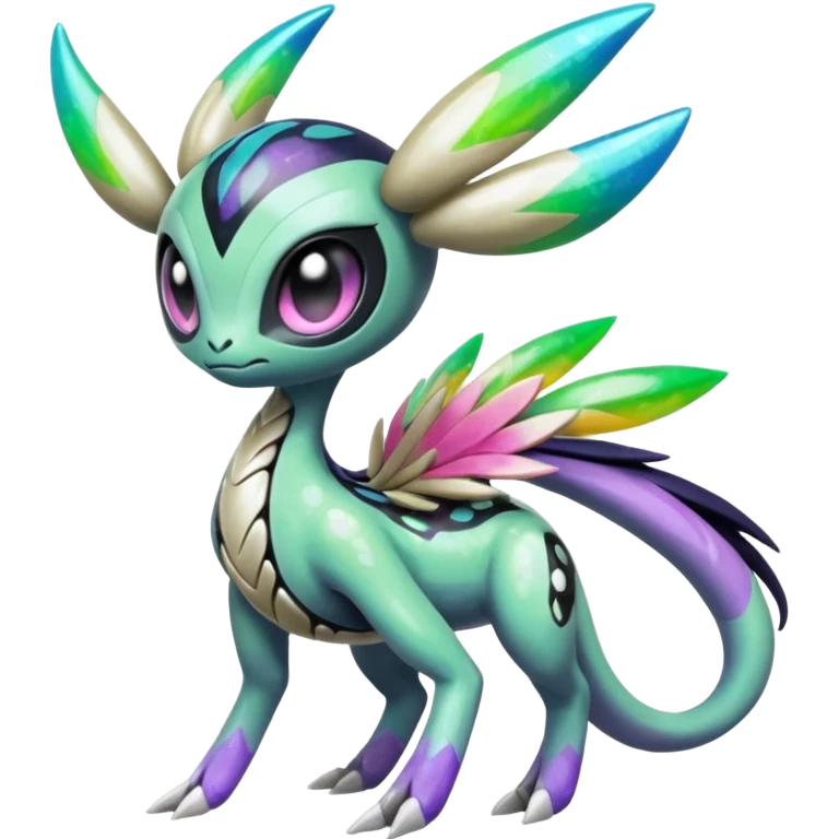 Colorful Shiny Edgy Cool Badass Painted Splashed Exotic Meloetta-Palkia-Virizion-Venom-Stitch-Fakémon-creature-hybrid emoji