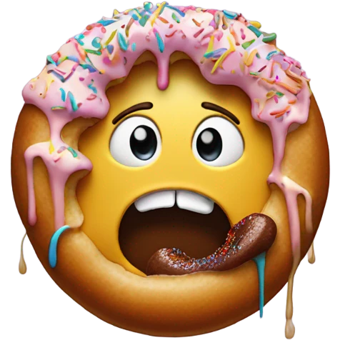 Eating the middle of  donut emoji