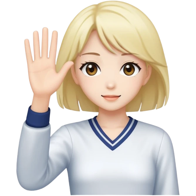 anime girl hi emoji