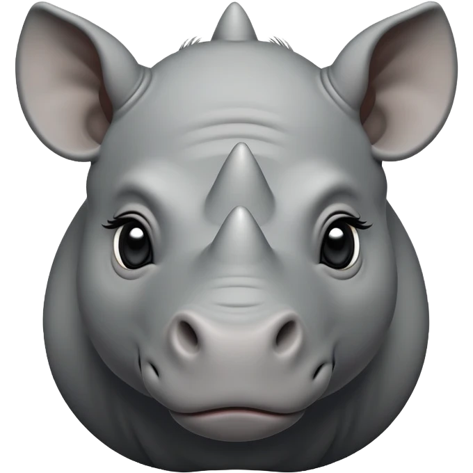 cinematic-noble-baby rhinoceros-portrait-emoji,slate grey hide -poised-and-regal,-with-a-massive,-powerful-build-and-a-thick,-deep-set-soulful-piercing-eyes,-simplified-yet-sharp-and-sophisticated-features,-highly-detailed, large black eyes emoji