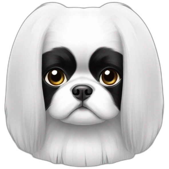 Japanese chin black & white emoji