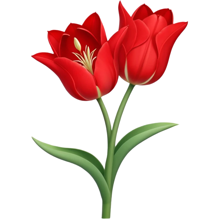 tulip flower entwined with an amaryllis flower emoji