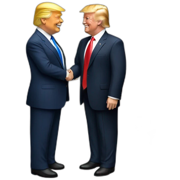 Elon musk shaking hand with Donald Trump emoji