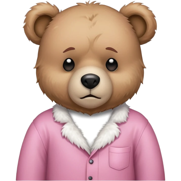 Sick teddy bear wearing pink shirt  emoji