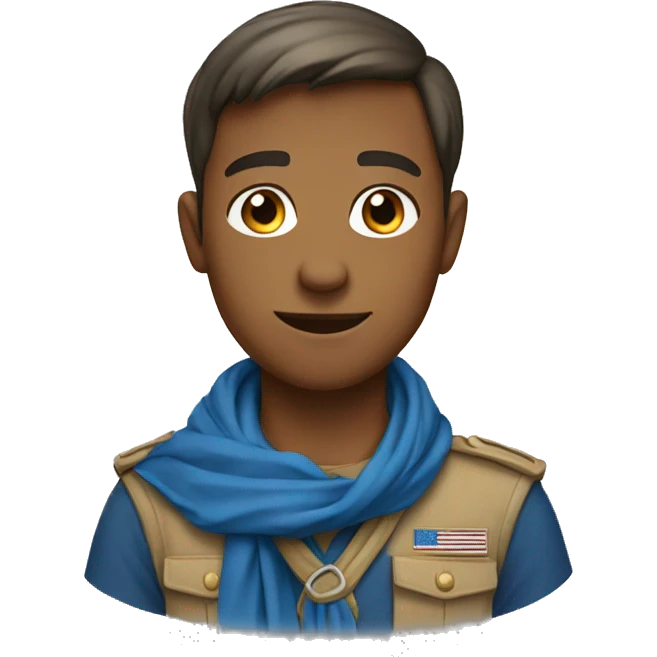 scout with blue shirt and blue scarf emoji