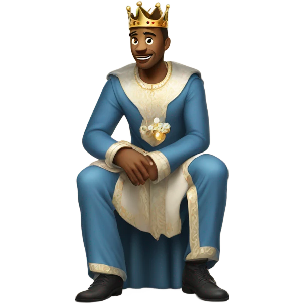 King on his knee proposing with wedding ring emoji