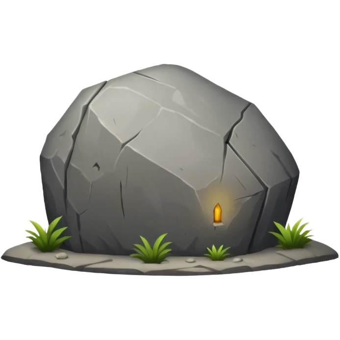 A BOULDER in front of a tomb emoji
