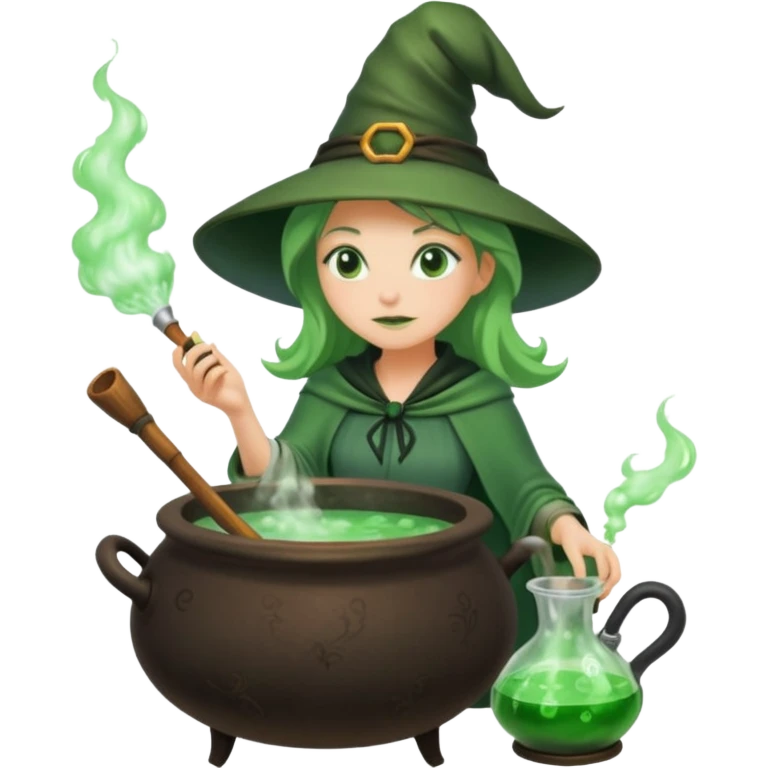 green witch cooking potion emoji