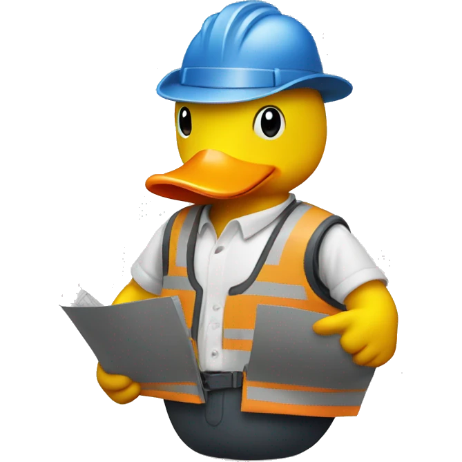 Rubber duck dressed as an architect emoji