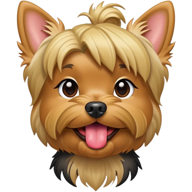 Blonde yorkie with tongue hanging out  emoji