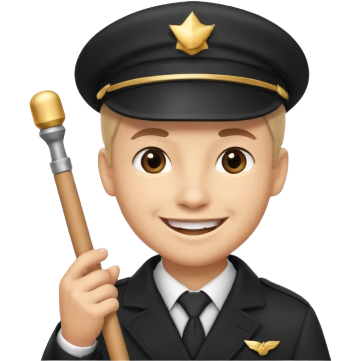 Conductor with cap,Train Crew. emoji