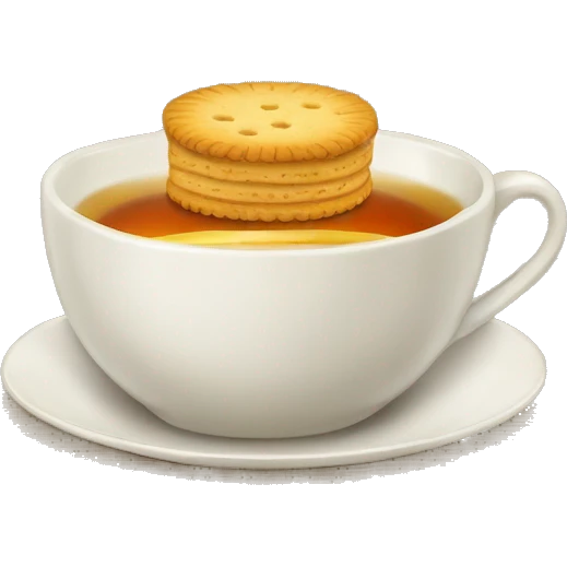 china dinnerware cup of tea with biscuit on the plate  emoji