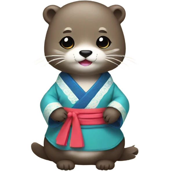 an otter wear hanbok emoji