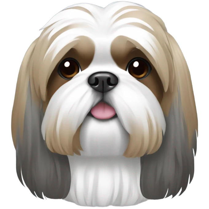 Shih tzu grey and light brown emoji