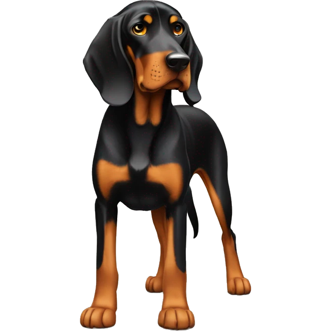 Black And Tan Coonhound Dog Breed Full Body emoji