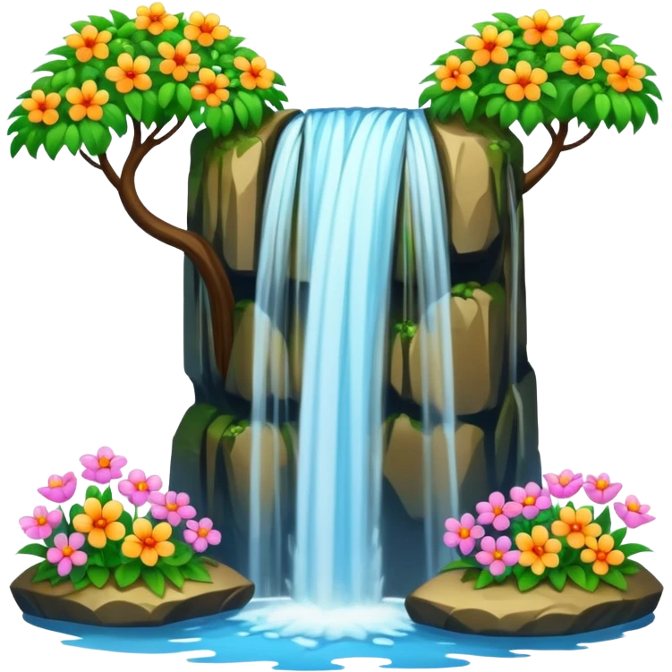 spring with flowers waterfall emoji