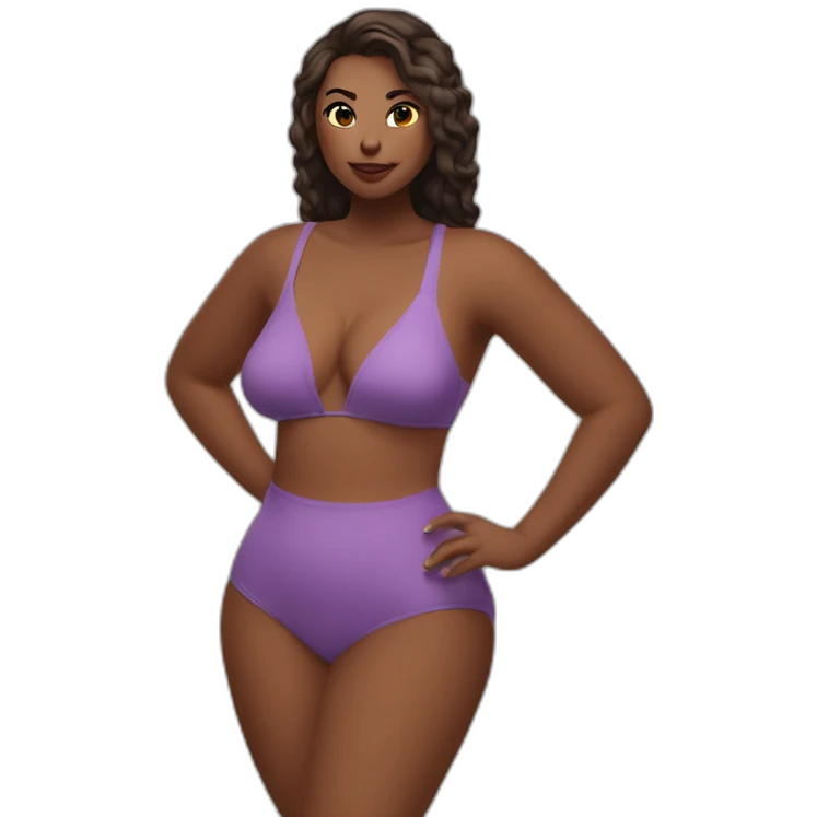 Slim-Thicc caucasian woman swimsuit posing emoji