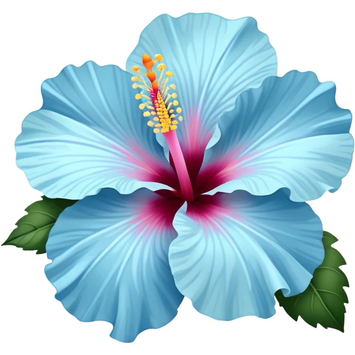 pastel blue hibiscus emoji