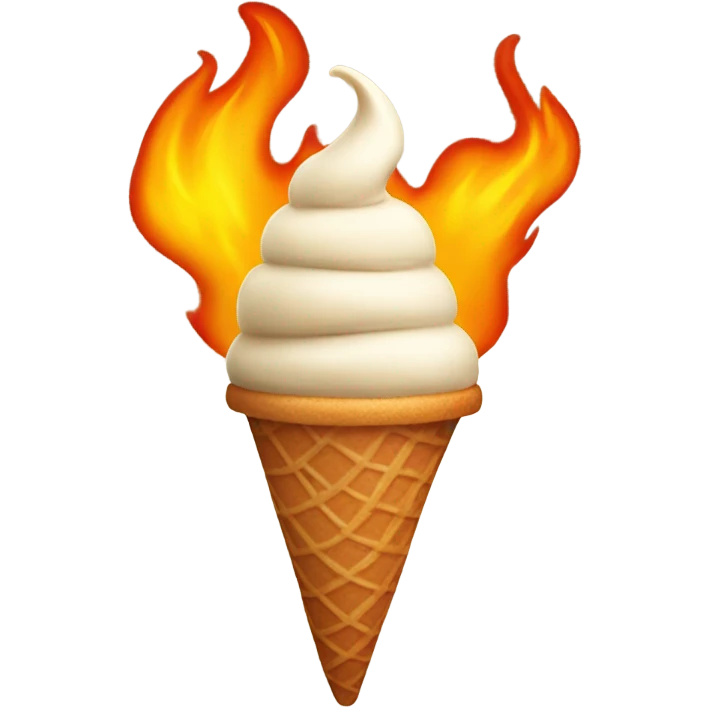 Ice cream cone on fire  emoji