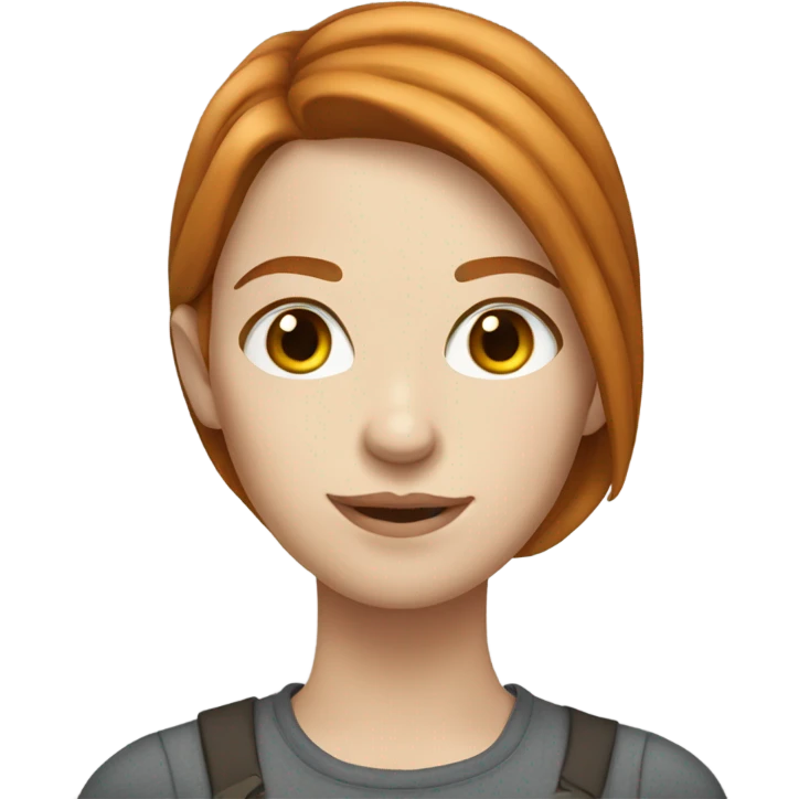 pale pretty woman with mid length ginger-brown hair emoji