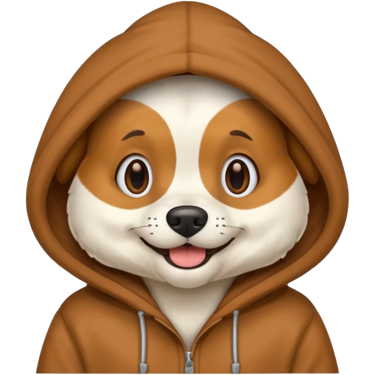 Dog wearing hoodie emoji