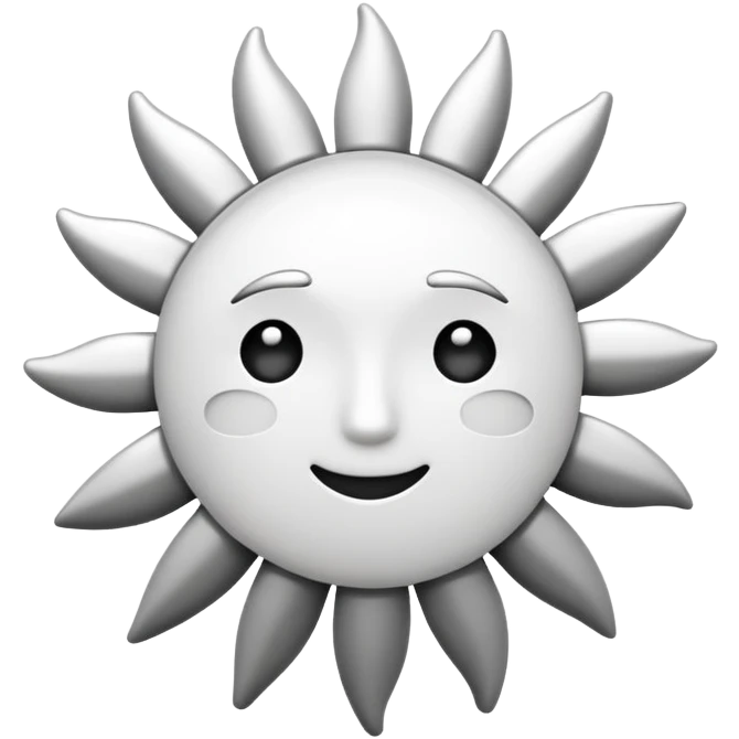 Sun emoji but black and white  emoji