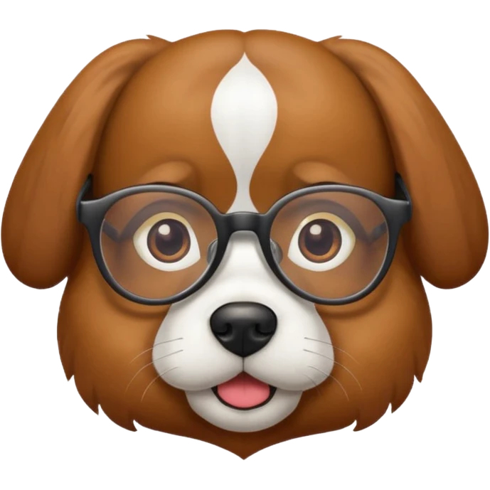 Dog wears glasses emoji