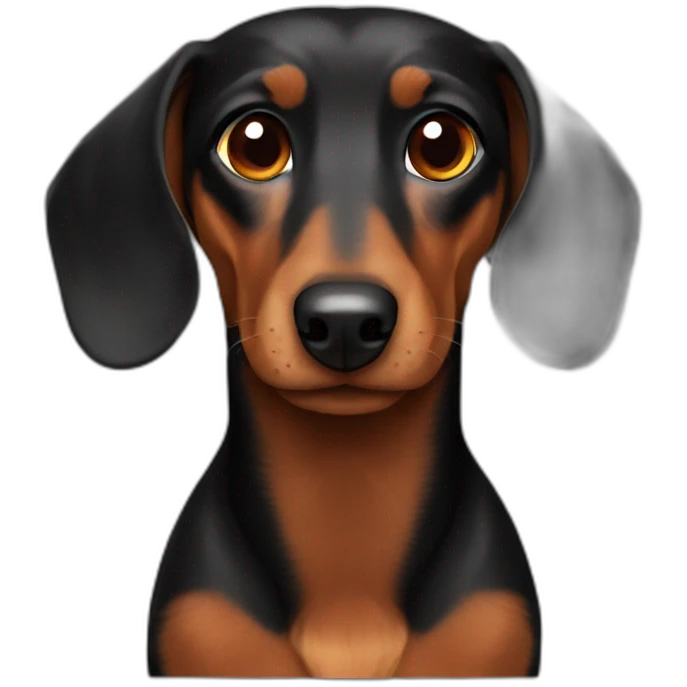 Black and brown dachshund fire emoji