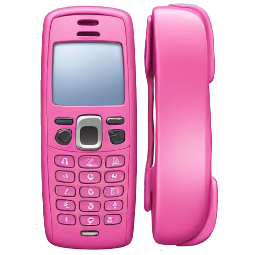 Pink flip phone emoji
