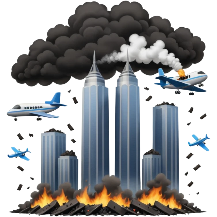 Twin towers plane crashing by 👳🏾‍♂️ emoji