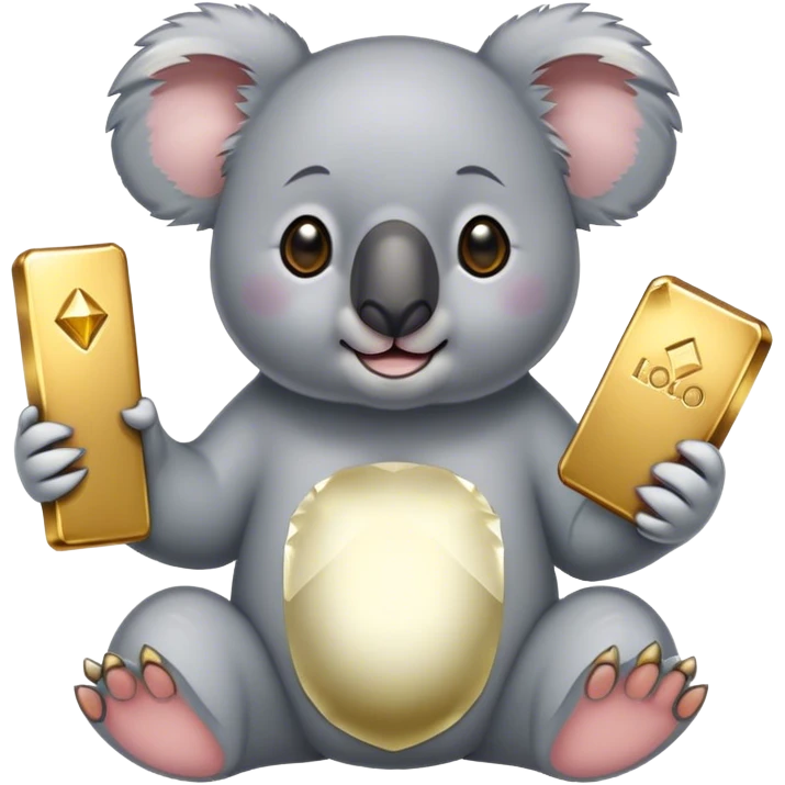 Koala with gold bar sitting in a zenyte gem emoji