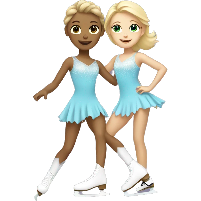 Blonde figure skating duo emoji