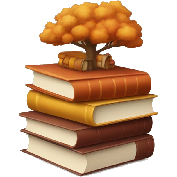 Stack of books in autumnal tones emoji