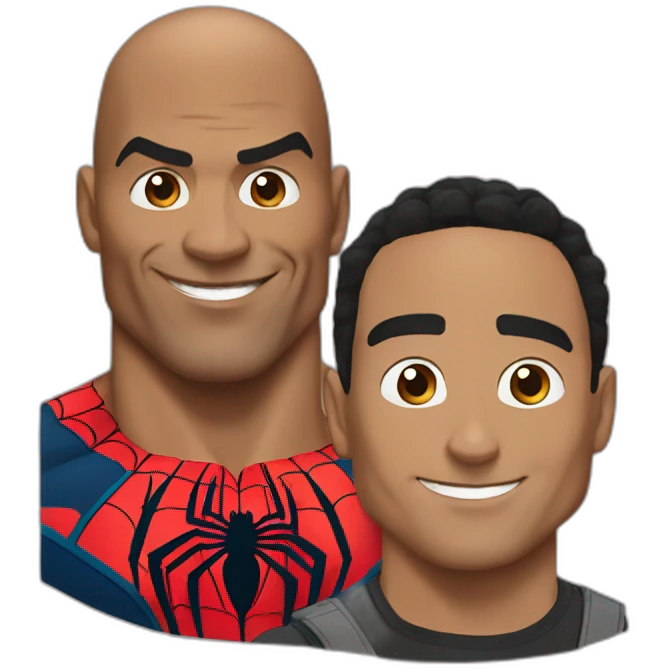 Spiderman and The rock emoji