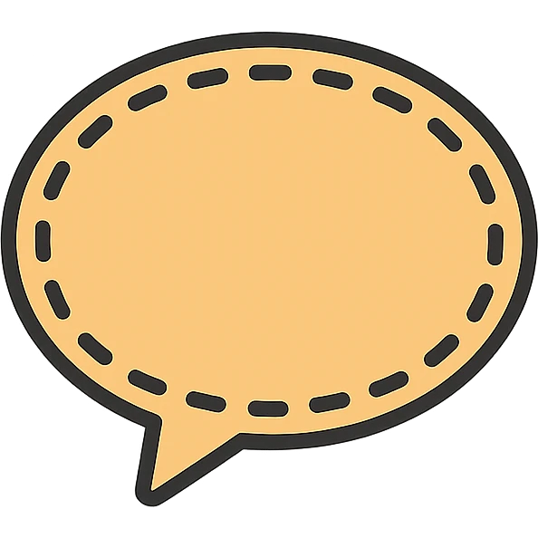 an illustration representing a 'no comment' empty state, showing a speech bubble with a dashed outline and no text inside, soft neutral colors, minimal, modern, inviting, suitable for an app UI emoji