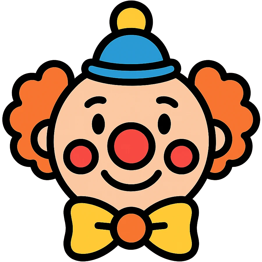clown lineal color icon emoji