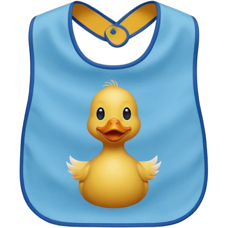 Blue bib with duck print emoji