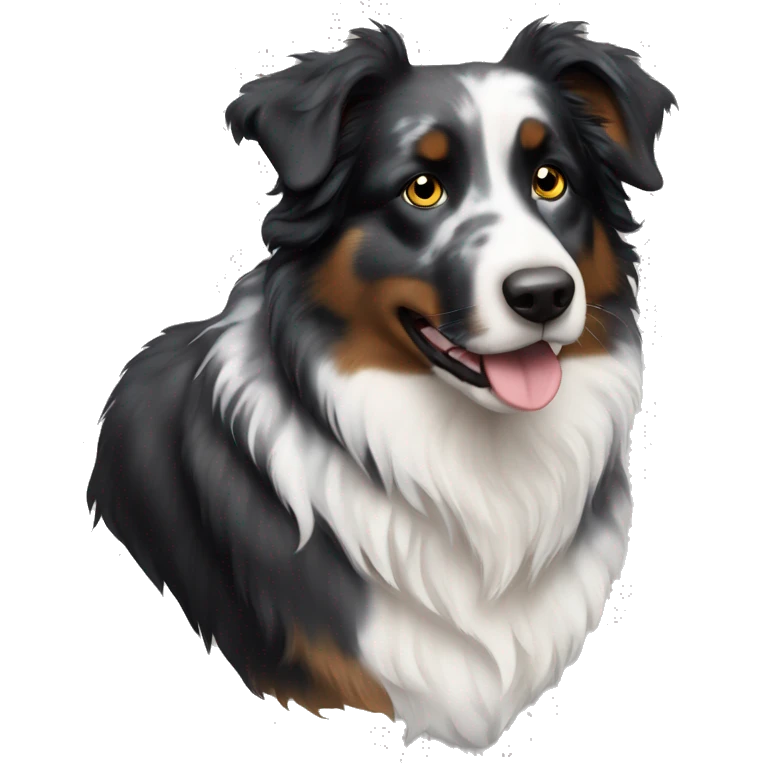 Black Australian Shepherd with grey merle pattern  emoji